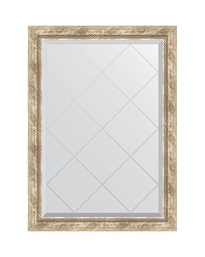 Зеркало Evoform Exclusive-G 101х73 BY 4177 с гравировкой в багетной раме - Прованс с плетением 70 мм