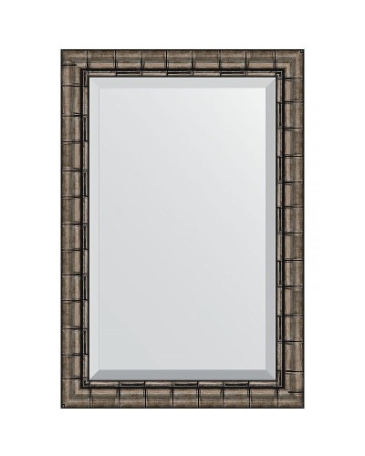 Зеркало Evoform Exclusive 93х63 BY 1176 с фацетом в багетной раме - Серебряный бамбук 73 мм