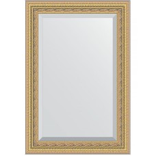 Зеркало Evoform Exclusive 95х65 BY 1274 с фацетом в багетной раме - Сусальное золото 80 мм