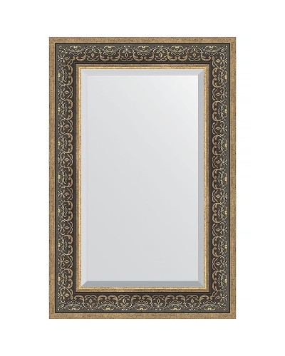 Зеркало Evoform Exclusive 89х59 BY 3423 с фацетом в багетной раме - Вензель серебряный 101 мм