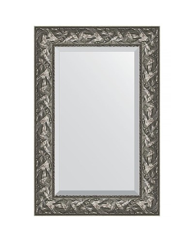 Зеркало Evoform Exclusive 89х59 BY 3416 с фацетом в багетной раме - Византия серебро 99 мм