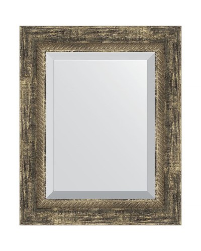Зеркало Evoform Exclusive 53х43 BY 3356 с фацетом в багетной раме - Старое дерево с плетением 70 мм