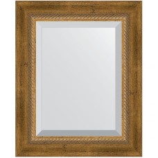 Зеркало Evoform Exclusive 53х43 BY 3354 с фацетом в багетной раме - Состаренная бронза с плетением 70 мм