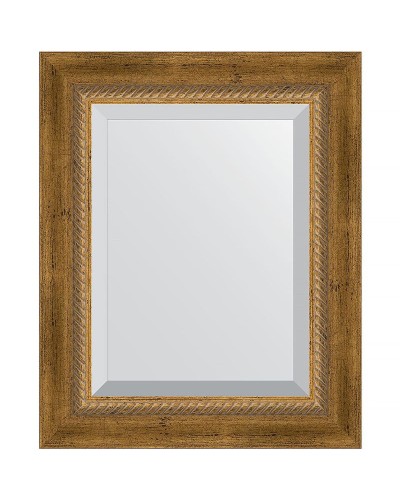 Зеркало Evoform Exclusive 53х43 BY 3354 с фацетом в багетной раме - Состаренная бронза с плетением 70 мм