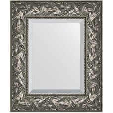 Зеркало Evoform Exclusive 59х49 BY 3364 с фацетом в багетной раме - Византия серебро 99 мм