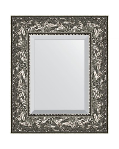 Зеркало Evoform Exclusive 59х49 BY 3364 с фацетом в багетной раме - Византия серебро 99 мм