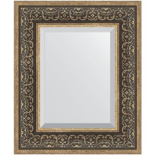 Зеркало Evoform Exclusive 59х49 BY 3371 с фацетом в багетной раме - Вензель серебряный 101 мм