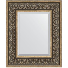 Зеркало Evoform Exclusive 59х49 BY 3371 с фацетом в багетной раме - Вензель серебряный 101 мм