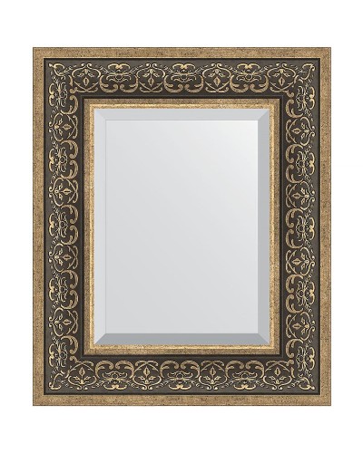 Зеркало Evoform Exclusive 59х49 BY 3371 с фацетом в багетной раме - Вензель серебряный 101 мм