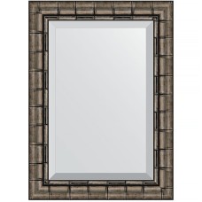 Зеркало Evoform Exclusive 73х53 BY 1126 с фацетом в багетной раме - Серебряный бамбук 73 мм