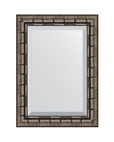 Зеркало Evoform Exclusive 73х53 BY 1126 с фацетом в багетной раме - Серебряный бамбук 73 мм