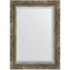 Зеркало Evoform Exclusive 73х53 BY 3382 с фацетом в багетной раме - Старое дерево с плетением 70 мм