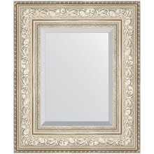Зеркало Evoform Exclusive 60х50 BY 3374 с фацетом в багетной раме - Виньетка серебро 109 мм
