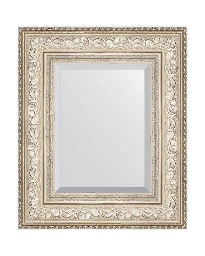 Зеркало Evoform Exclusive 60х50 BY 3374 с фацетом в багетной раме - Виньетка серебро 109 мм