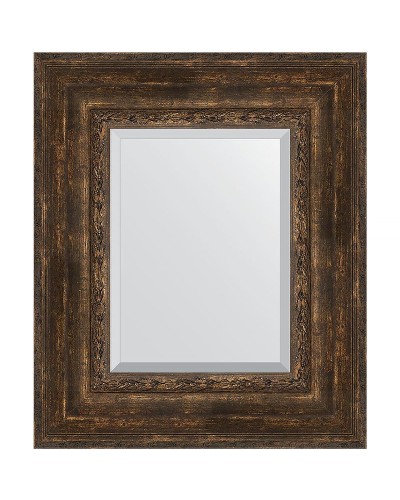 Зеркало Evoform Exclusive 62х52 BY 3378 с фацетом в багетной раме - Состаренное дерево с орнаментом 120 мм