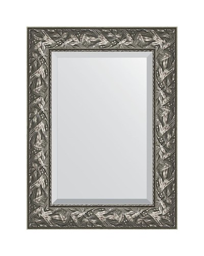 Зеркало Evoform Exclusive 79х59 BY 3390 с фацетом в багетной раме - Византия серебро 99 мм