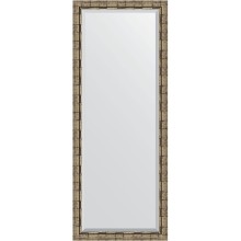 Зеркало Evoform Exclusive Floor 198х78 BY 6107 с фацетом в багетной раме - Серебряный бамбук 73 мм