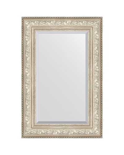 Зеркало Evoform Exclusive 90х60 BY 3426 с фацетом в багетной раме - Виньетка серебро 109 мм