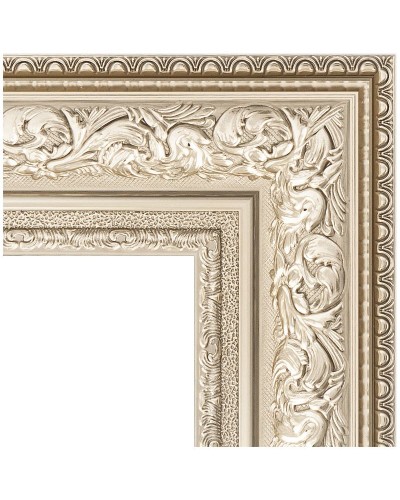 Зеркало Evoform Exclusive 90х60 BY 3426 с фацетом в багетной раме - Виньетка серебро 109 мм