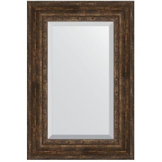 Зеркало Evoform Exclusive 92х62 BY 3430 с фацетом в багетной раме - Состаренное дерево с орнаментом 120 мм