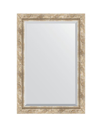 Зеркало Evoform Exclusive 93х63 BY 3433 с фацетом в багетной раме - Прованс с плетением 70 мм