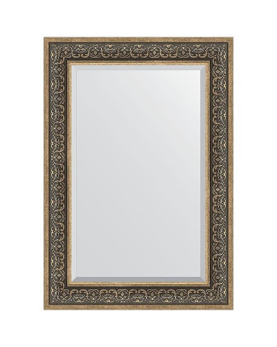 Зеркало Evoform Exclusive 99х69 BY 3449 с фацетом в багетной раме - Вензель серебряный 101 мм