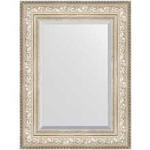 Зеркало Evoform Exclusive 80х60 BY 3400 с фацетом в багетной раме - Виньетка серебро 109 мм