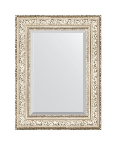 Зеркало Evoform Exclusive 80х60 BY 3400 с фацетом в багетной раме - Виньетка серебро 109 мм