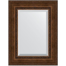 Зеркало Evoform Exclusive 82х62 BY 3403 с фацетом в багетной раме - Состаренная бронза с орнаментом 120 мм