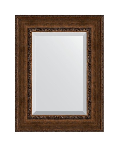 Зеркало Evoform Exclusive 82х62 BY 3403 с фацетом в багетной раме - Состаренная бронза с орнаментом 120 мм