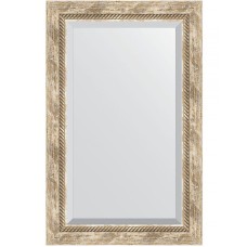 Зеркало Evoform Exclusive 83х53 BY 3407 с фацетом в багетной раме - Прованс с плетением 70 мм
