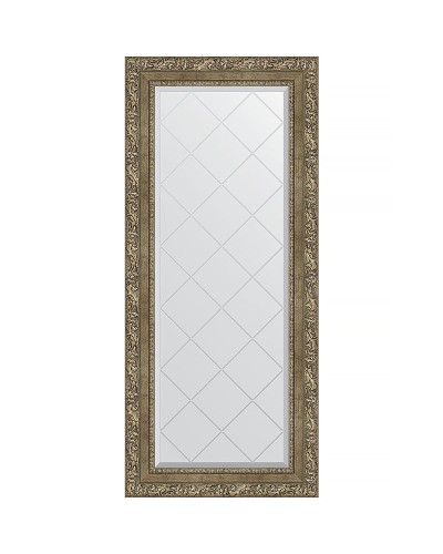 Зеркало Evoform Exclusive-G 125х55 BY 4059 с гравировкой в багетной раме - Виньетка античная латунь 85 мм