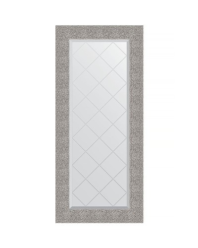 Зеркало Evoform Exclusive-G 126х56 BY 4066 с гравировкой в багетной раме - Чеканка серебряная 90 мм