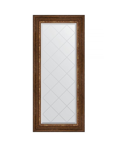 Зеркало Evoform Exclusive-G 126х56 BY 4062 с гравировкой в багетной раме - Римская бронза 88 мм