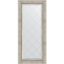 Зеркало Evoform Exclusive-G 126х56 BY 4061 с гравировкой в багетной раме - Римское серебро 88 мм