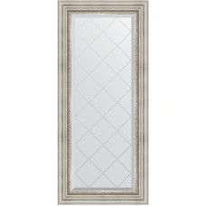 Зеркало Evoform Exclusive-G 126х56 BY 4061 с гравировкой в багетной раме - Римское серебро 88 мм