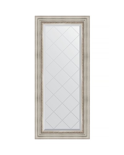 Зеркало Evoform Exclusive-G 126х56 BY 4061 с гравировкой в багетной раме - Римское серебро 88 мм