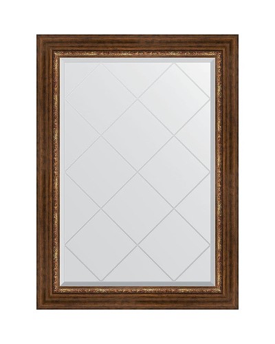 Зеркало Evoform Exclusive-G 104х76 BY 4191 с гравировкой в багетной раме - Римская бронза 88 мм