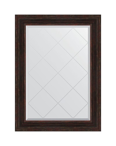 Зеркало Evoform Exclusive-G 106х79 BY 4205 с гравировкой в багетной раме - Темный прованс 99 мм