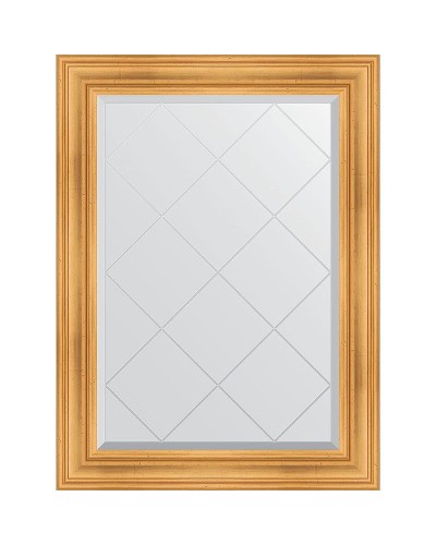 Зеркало Evoform Exclusive-G 106х79 BY 4202 с гравировкой в багетной раме - Травленое золото 99 мм