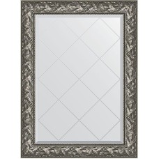 Зеркало Evoform Exclusive-G 106х79 BY 4200 с гравировкой в багетной раме - Византия серебро 99 мм