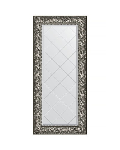 Зеркало Evoform Exclusive-G 128х59 BY 4071 с гравировкой в багетной раме - Византия серебро 99 мм