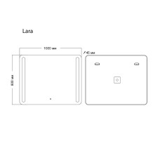 Зеркало Grossman Lara 100 1310080 с подсветкой с сенсорным выключателем