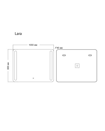 Зеркало Grossman Lara 100 1310080 с подсветкой с сенсорным выключателем