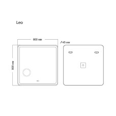 Зеркало Grossman Leo 80 168080 с подсветкой с сенсорным выключателем и подогревом