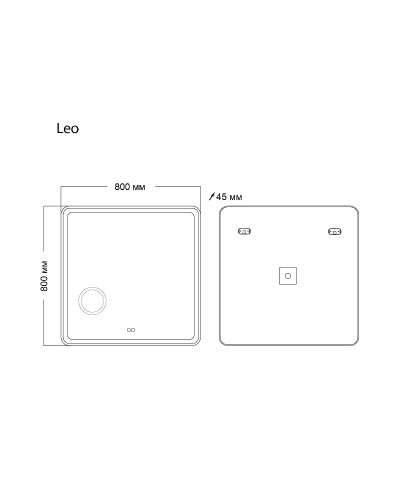 Зеркало Grossman Leo 80 168080 с подсветкой с сенсорным выключателем и подогревом