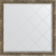 Зеркало Evoform Exclusive-G 103х103 BY 4436 с гравировкой в багетной раме - Старое дерево с плетением 70 мм