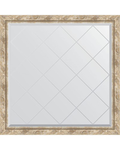 Зеркало Evoform Exclusive-G 103х103 BY 4435 с гравировкой в багетной раме - Прованс с плетением 70 мм