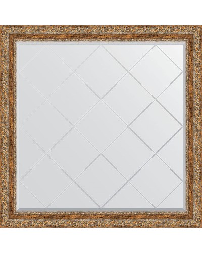 Зеркало Evoform Exclusive-G 105х105 BY 4445 с гравировкой в багетной раме - Виньетка античная бронза 85 мм