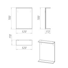 Зеркало Grossman Крит-Эко 50 205002 Белое